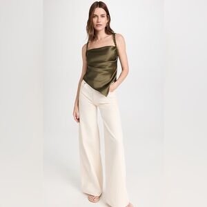 NWT Nanushka Stina Satin Draped Crop Top with Self-Tie Back